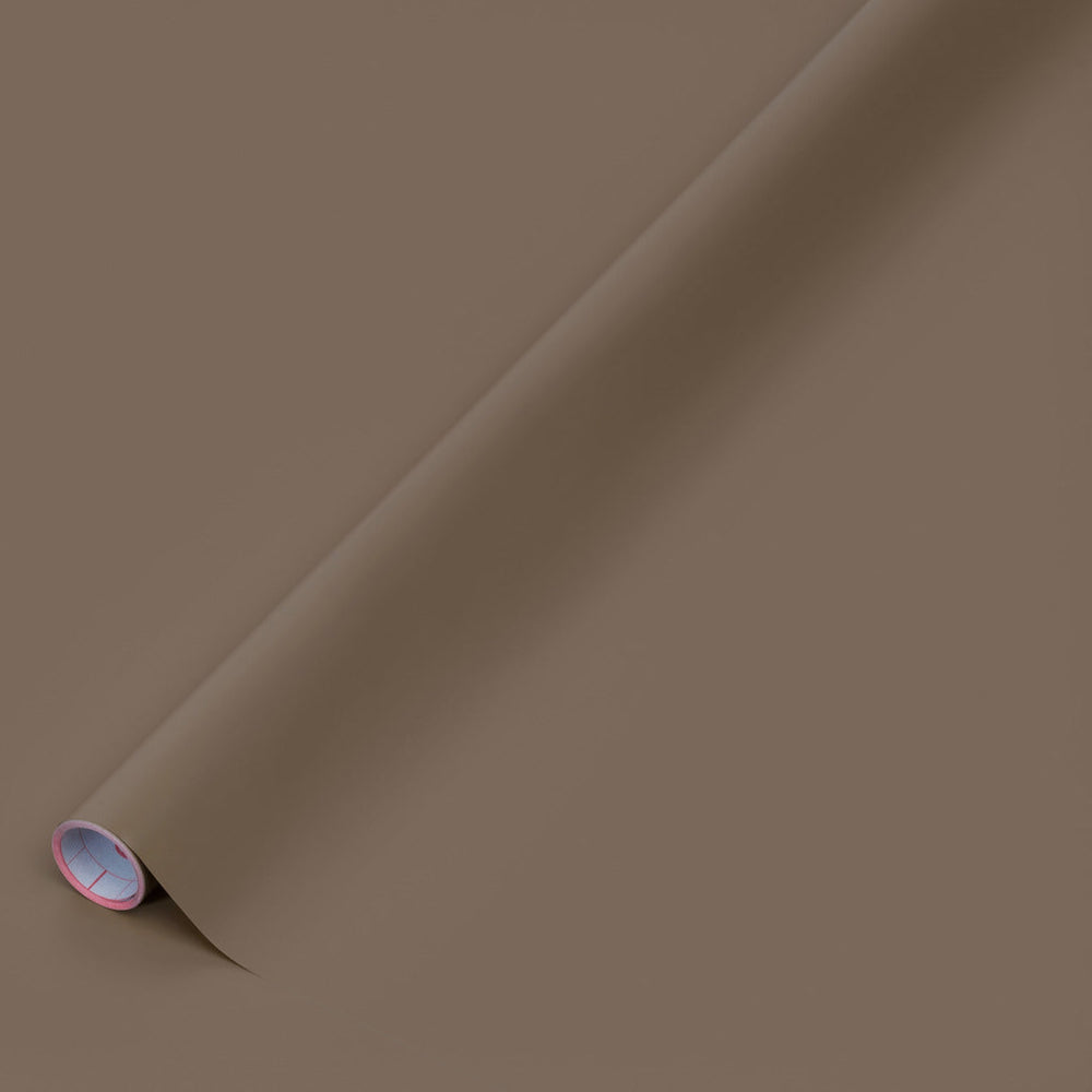 teak brown adhesive vinyl wrapped wall in entryway