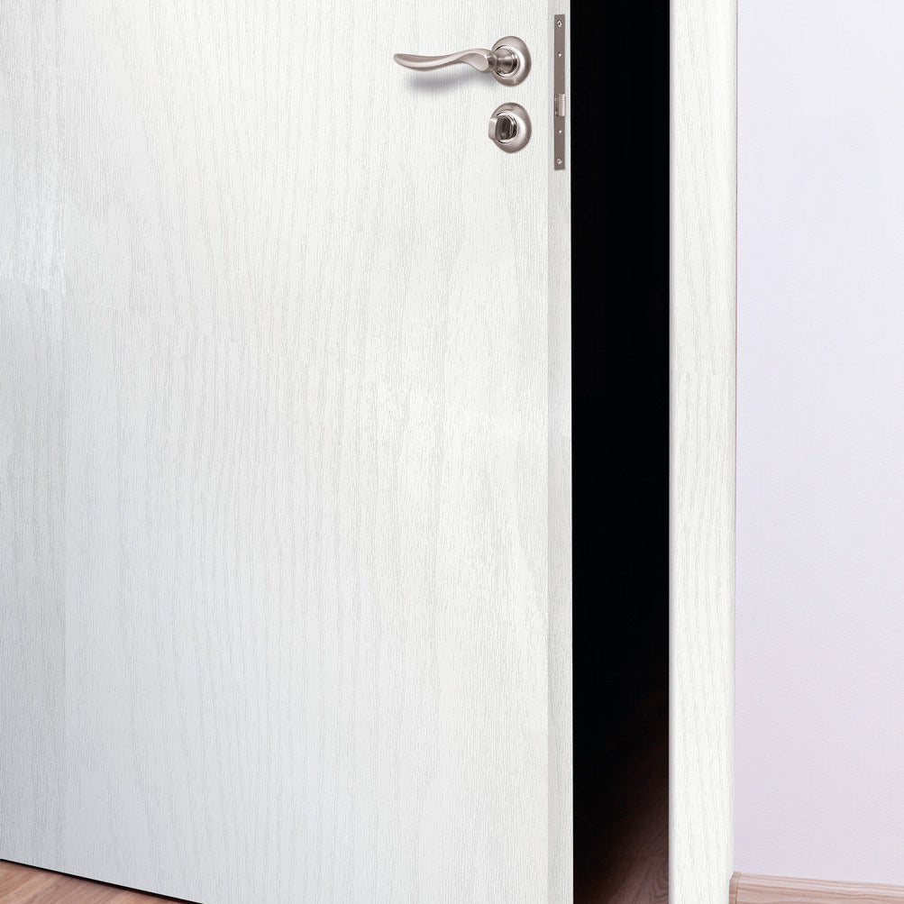 door covered with whitewood matte adhesive vinyl